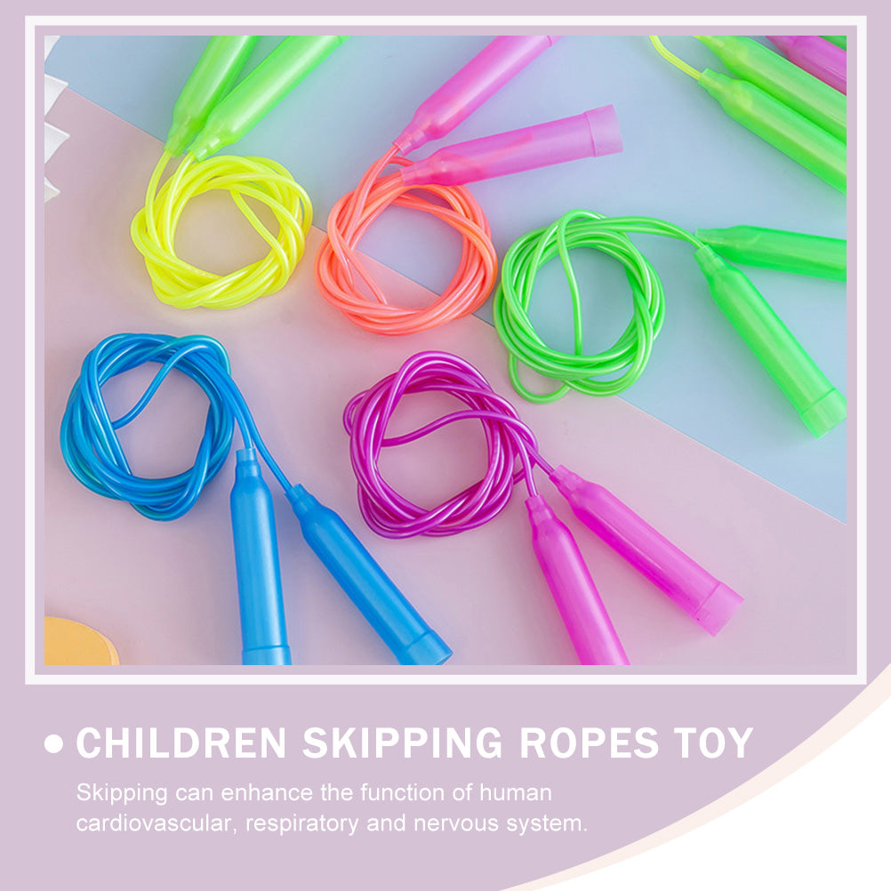 8Pcs Colorful Plastic Skipping Rope Kid Toys Toddler Outdoor Major Exercising Kids Jump Ropes Abs Fitness Rope (Random Color)
