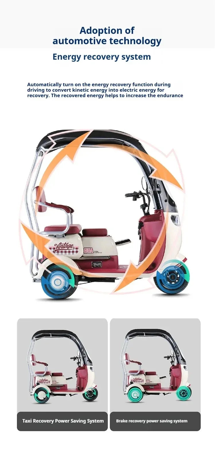 3 Wheels 1000W Electric Scooter Electric Tricycle Small Mobility Scooters Electric Ebike For Adults