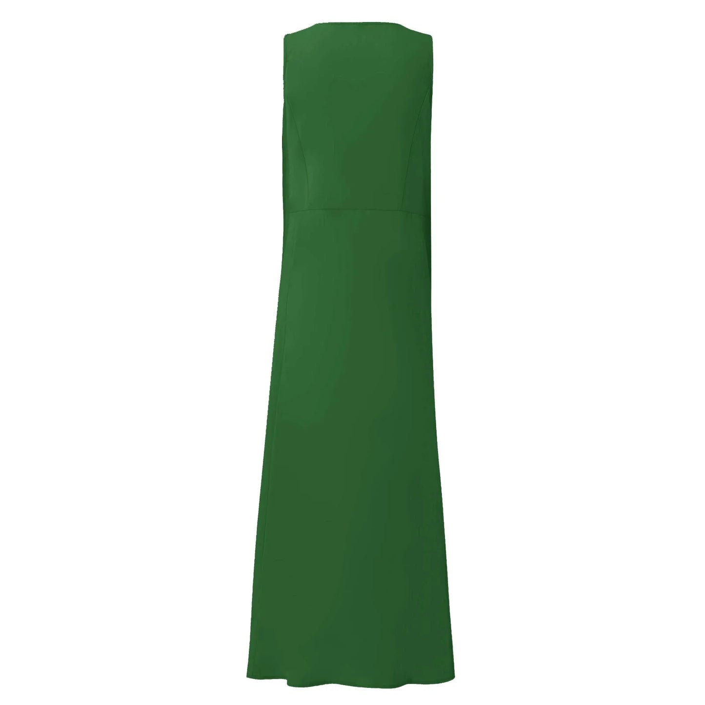 Women Cotton linen dress Fashion Simple beach dresses Solid Color Sleeveless Long skirt With pocket vestidos veranos moda 2024