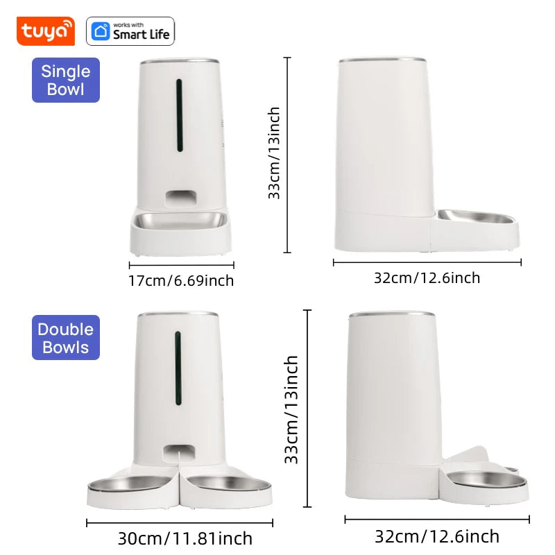 4L Automatic Pet Feeder for1/2Cats,WiFi Smart Feed Automatic Pet Feeder for Cats& Dogs,Timed Pet Food Dispenser with APP Control