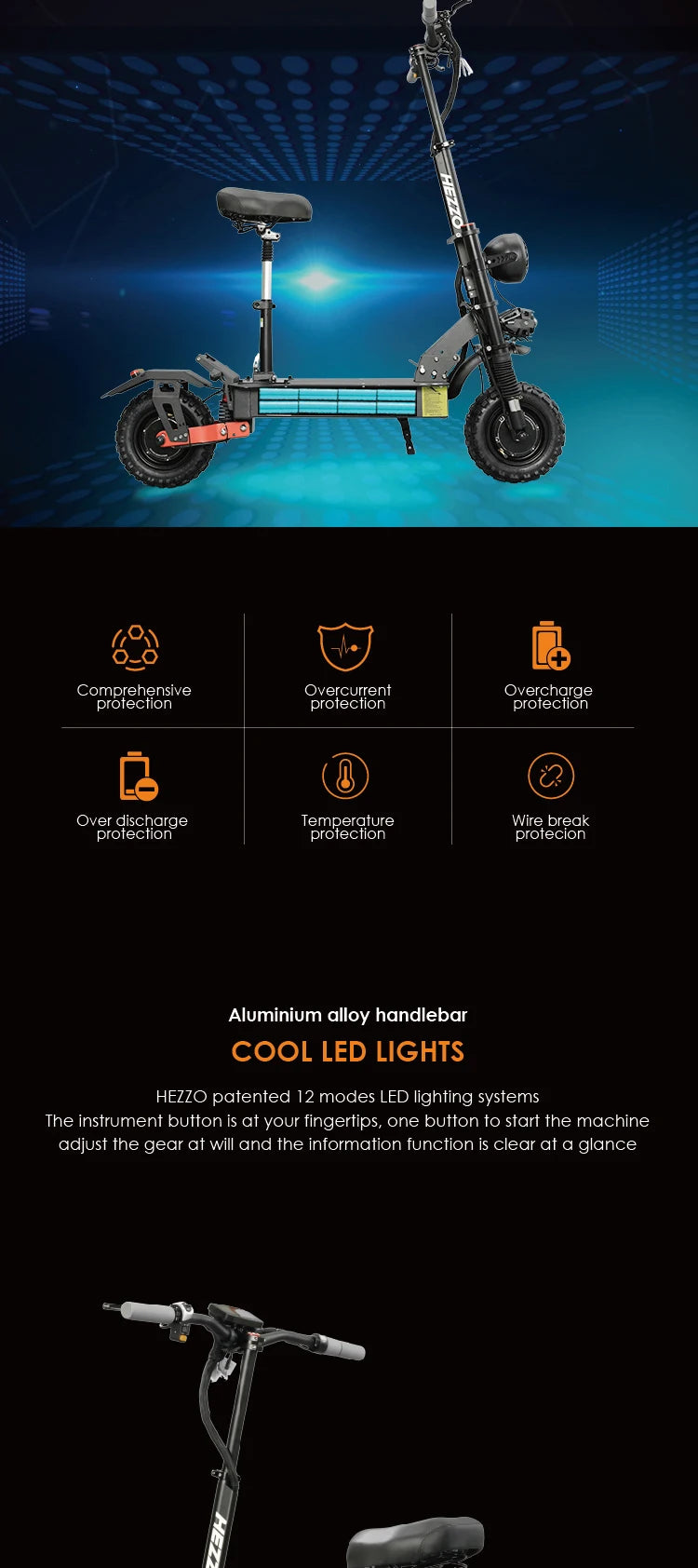 Electric Scooter 60V 6000W Dual Motor 45Ah High Speed Long Distance Foldable Off-road Two-wheel Electric Scooter