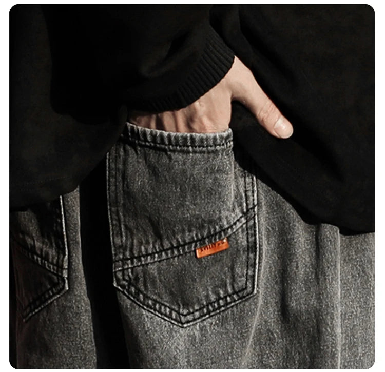 Men Jeans Wide Leg Denim pants Loose Straight Baggy Men's Jeans hip hop Streetwear Skateboard Neutral denim Trousers Cargo jeans
