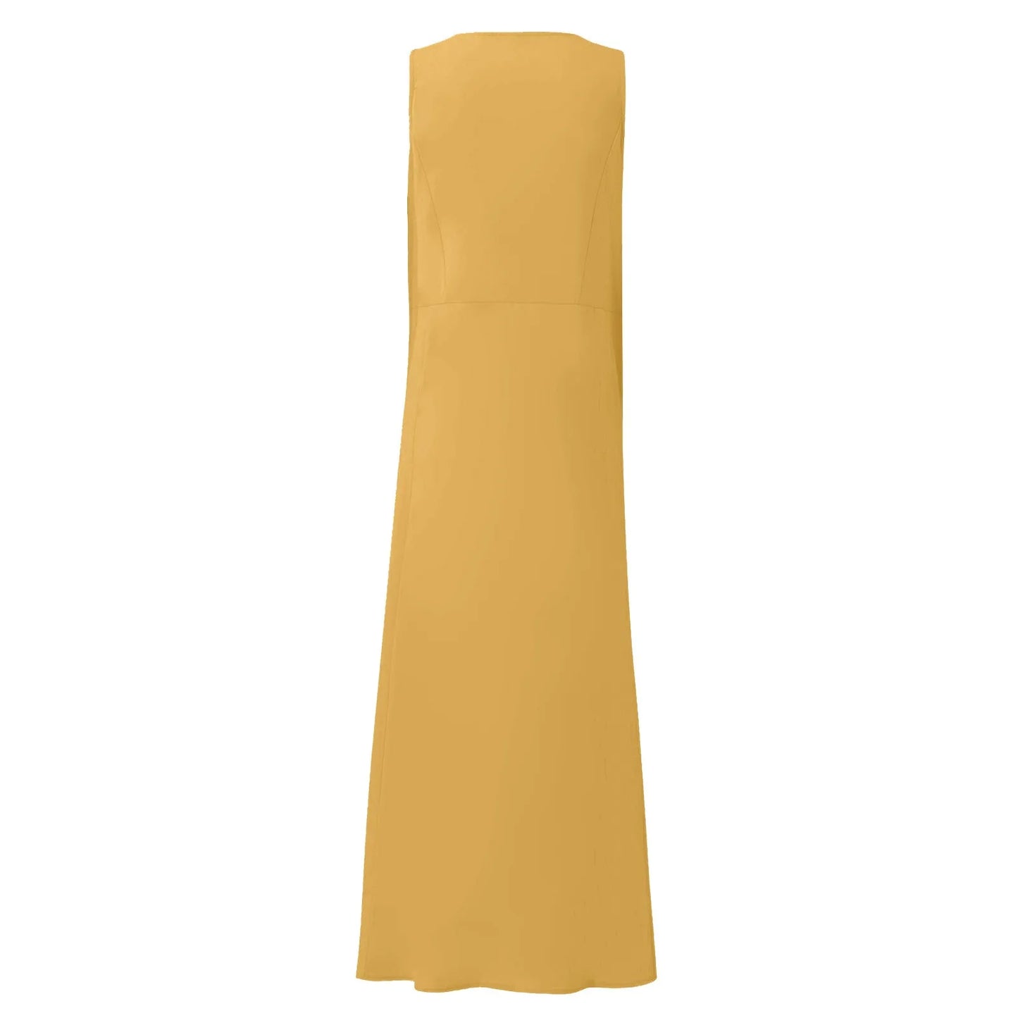 Women Cotton linen dress Fashion Simple beach dresses Solid Color Sleeveless Long skirt With pocket vestidos veranos moda 2024