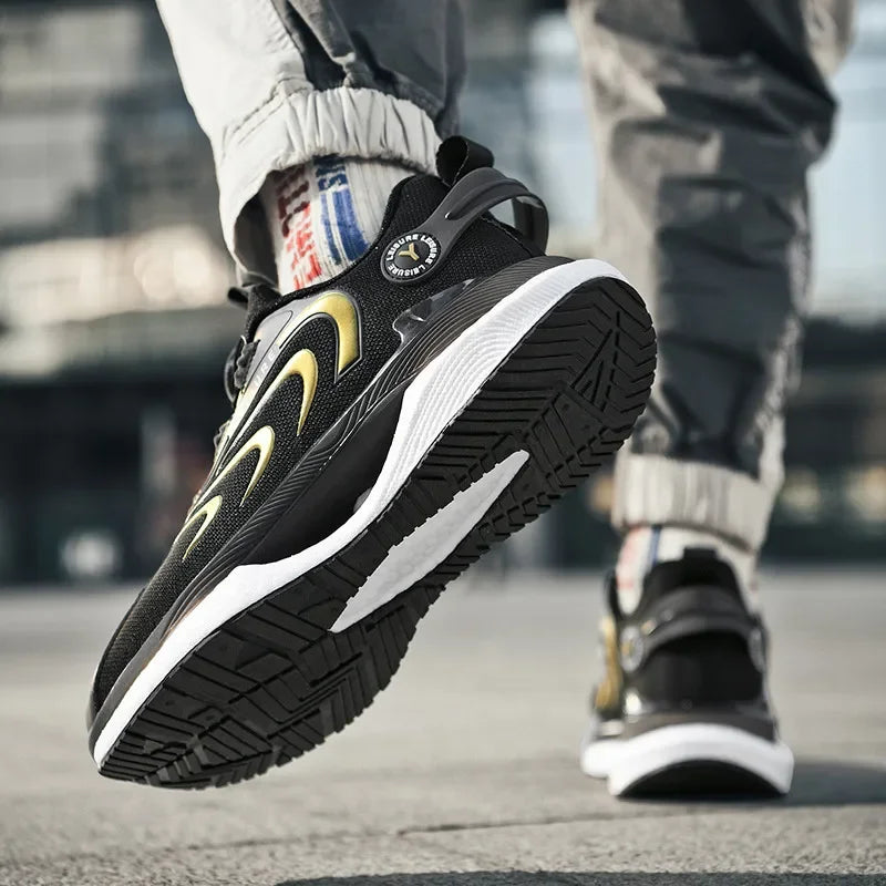 2025 Trendy Chunky Running Shoes New Rotary Buckle Men Women Thick Bottom Jogging Footwear Couple Street Style Male Sneakers