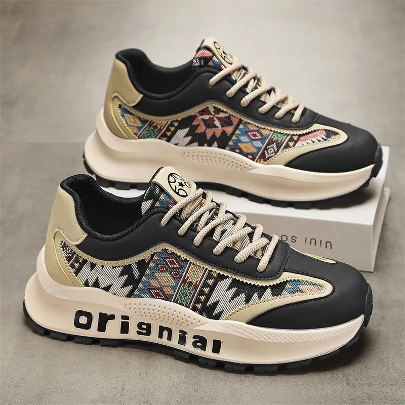 "2025 Men's Retro Sneakers - Non-Slip Platform Shoes, Durable Chunky Dad Shoes for Autumn"