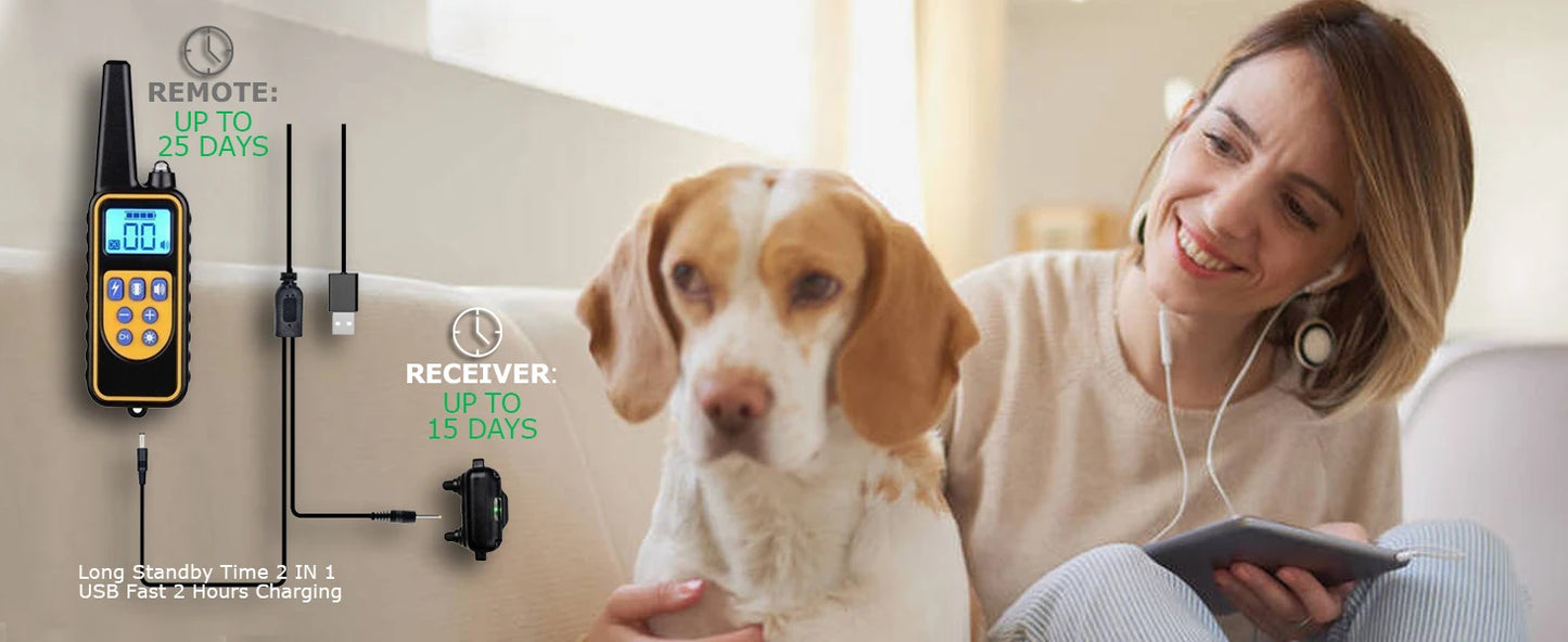 Smart Dog Shock Collar Dog Training Collar with Remote Innovative Upgraded IPX7 Waterproof Electric Collar with 3 Training Modes