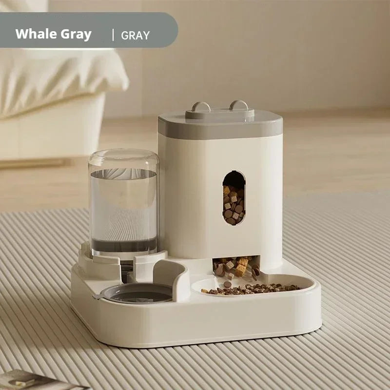 Automatic Pet Feeder and Water Dispenser 2in1 Raised Food Bowl with Water Fountain for Cat Dog Large Capacity Pet Accessories
