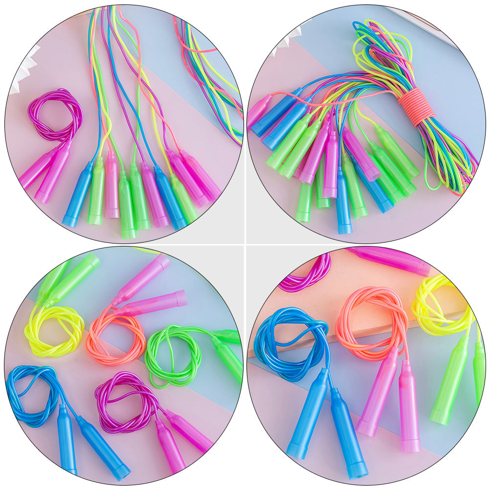 8Pcs Colorful Plastic Skipping Rope Kid Toys Toddler Outdoor Major Exercising Kids Jump Ropes Abs Fitness Rope (Random Color)
