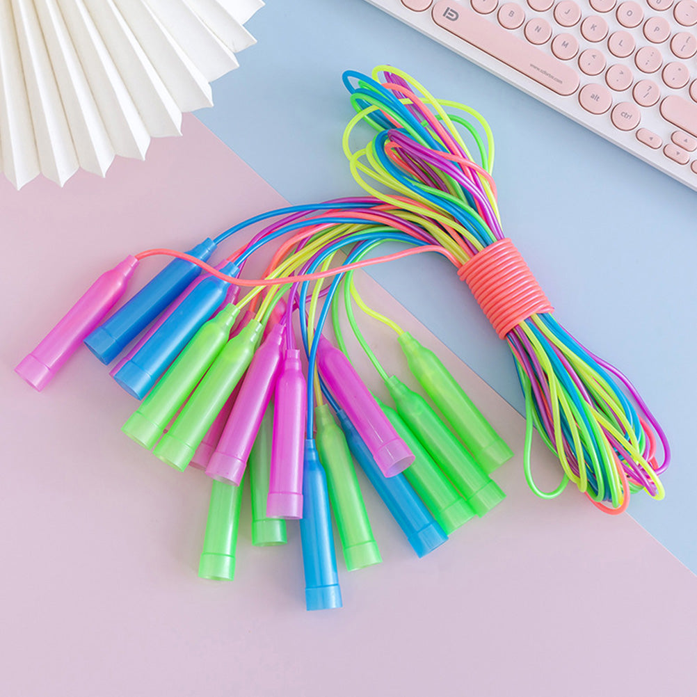 8Pcs Colorful Plastic Skipping Rope Kid Toys Toddler Outdoor Major Exercising Kids Jump Ropes Abs Fitness Rope (Random Color)