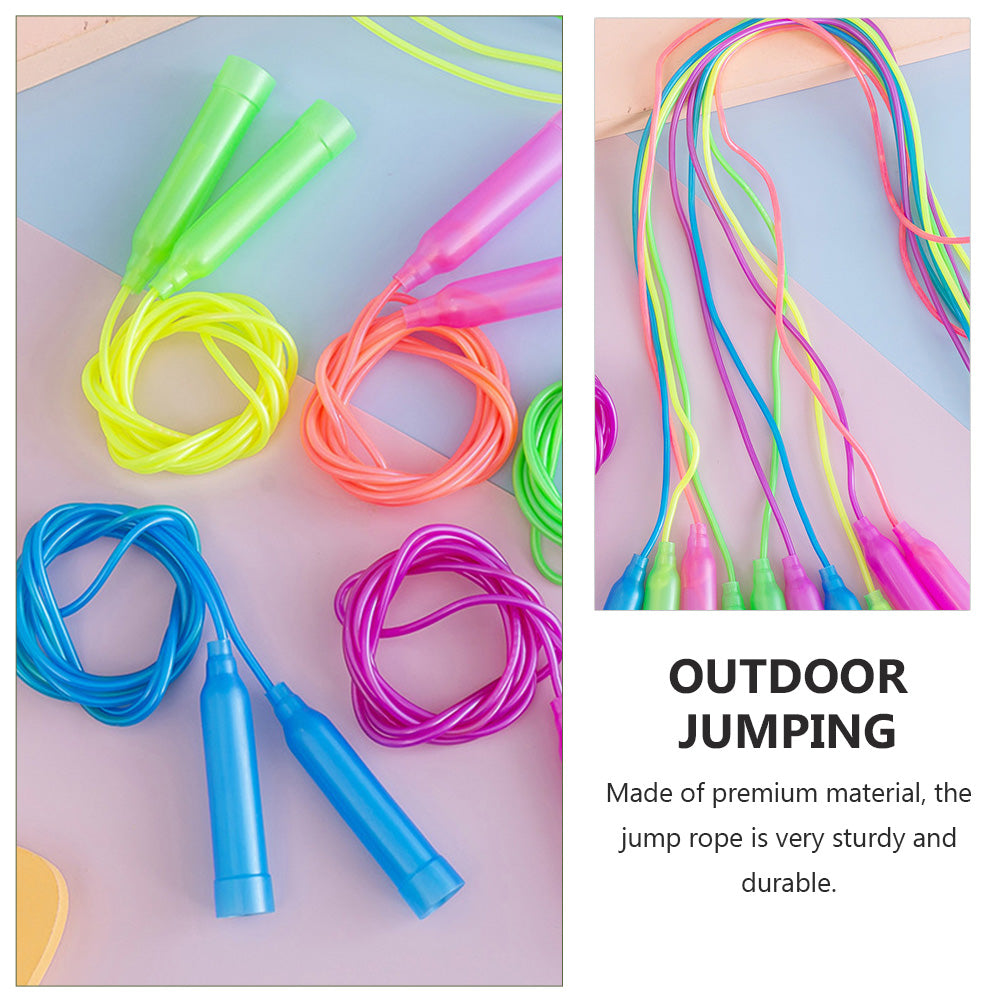 8Pcs Colorful Plastic Skipping Rope Kid Toys Toddler Outdoor Major Exercising Kids Jump Ropes Abs Fitness Rope (Random Color)