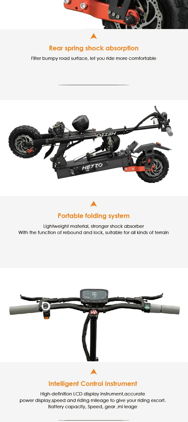 Electric Scooter 60V 6000W Dual Motor 45Ah High Speed Long Distance Foldable Off-road Two-wheel Electric Scooter