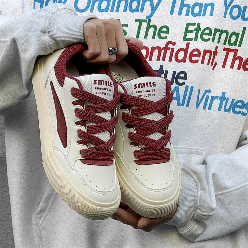 2025 Chunky Sneakers Summer Fashion Low Top Lace Up Running Shoes Comfortable Flat Casual Walking Shoes Tenis Masculino