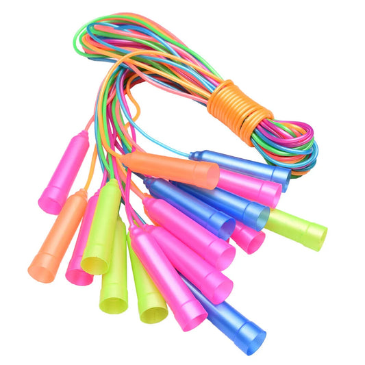 8Pcs Colorful Plastic Skipping Rope Kid Toys Toddler Outdoor Major Exercising Kids Jump Ropes Abs Fitness Rope (Random Color)