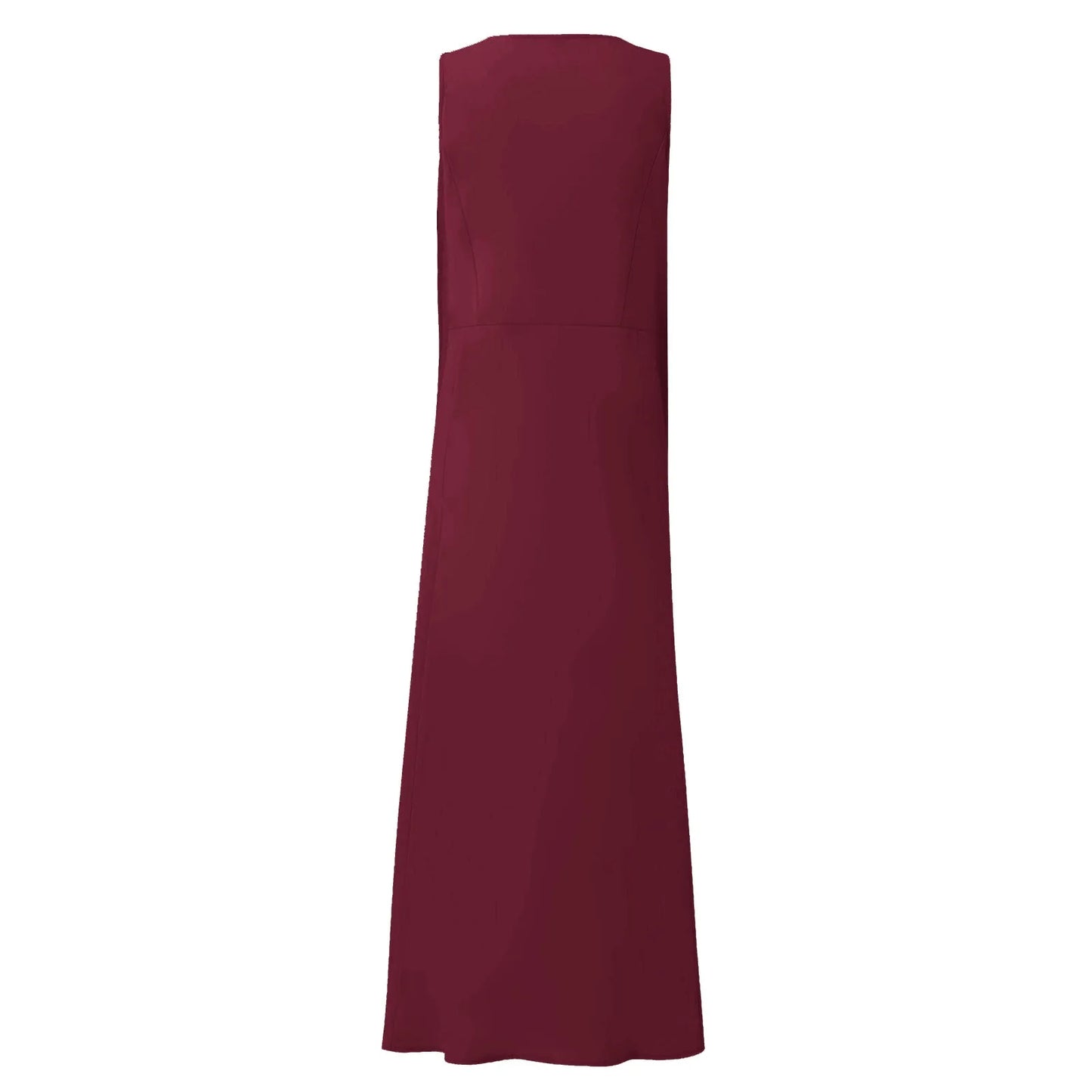 Women Cotton linen dress Fashion Simple beach dresses Solid Color Sleeveless Long skirt With pocket vestidos veranos moda 2024