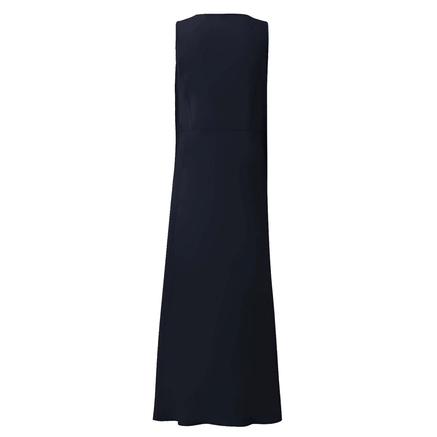 Women Cotton linen dress Fashion Simple beach dresses Solid Color Sleeveless Long skirt With pocket vestidos veranos moda 2024