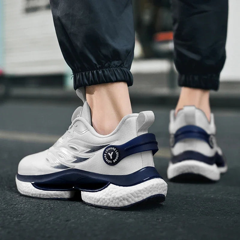 2025 Trendy Chunky Running Shoes New Rotary Buckle Men Women Thick Bottom Jogging Footwear Couple Street Style Male Sneakers