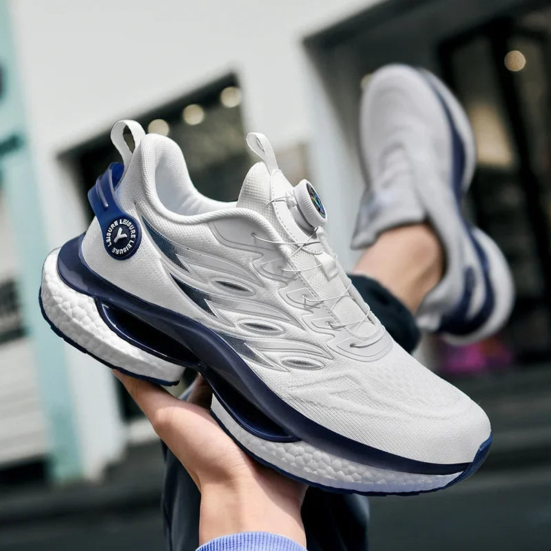 2025 Trendy Chunky Running Shoes New Rotary Buckle Men Women Thick Bottom Jogging Footwear Couple Street Style Male Sneakers