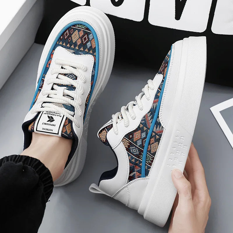 Chunky Shoes Mens Casual Skateboard Leather Sneakers Luxury Summer Outdoor Hiking Sports Tennis Running Platform Loafers
