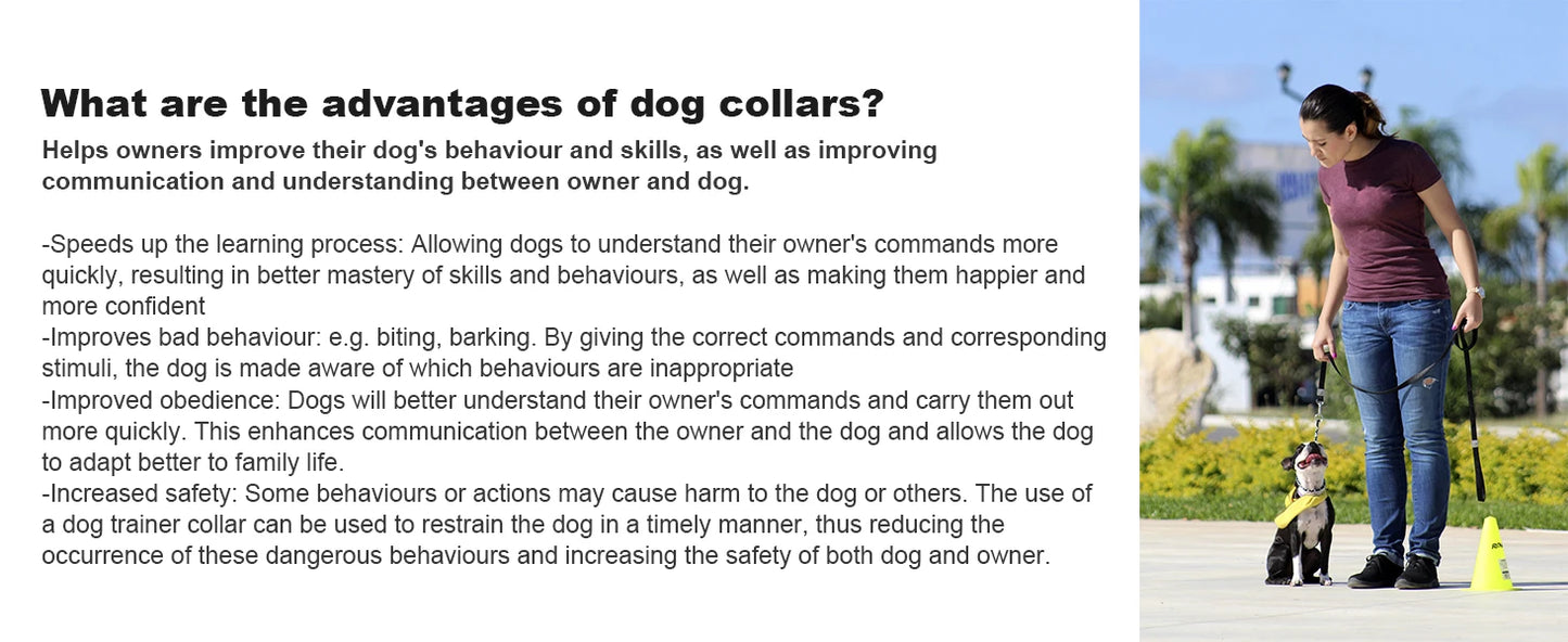 Smart Dog Shock Collar Dog Training Collar with Remote Innovative Upgraded IPX7 Waterproof Electric Collar with 3 Training Modes