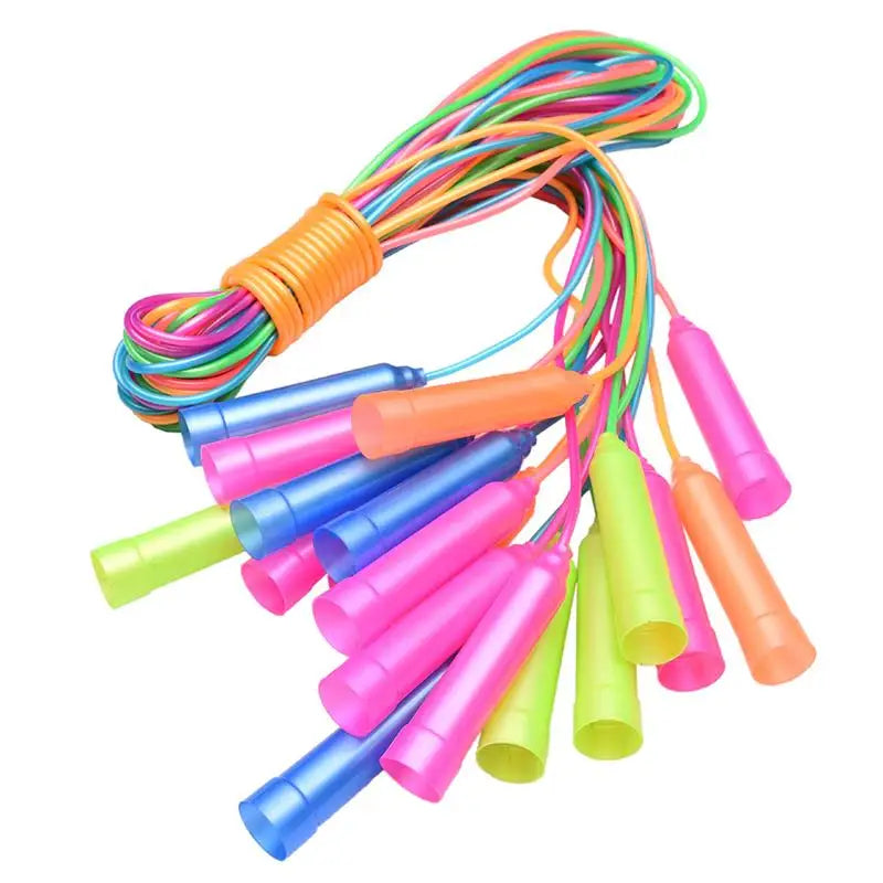 8Pcs Colorful Plastic Skipping Rope Kid Toys Toddler Outdoor Major Exercising Kids Jump Ropes Abs Fitness Rope (Random Color)