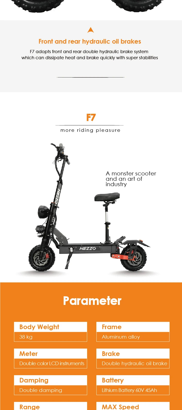 Electric Scooter 60V 6000W Dual Motor 45Ah High Speed Long Distance Foldable Off-road Two-wheel Electric Scooter