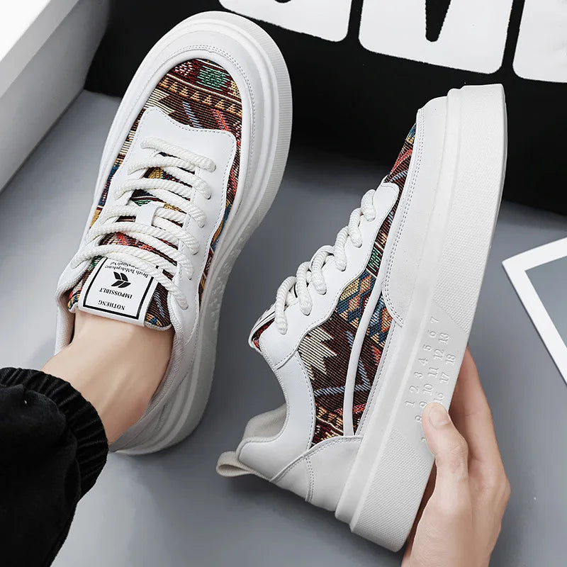 Chunky Shoes Mens Casual Skateboard Leather Sneakers Luxury Summer Outdoor Hiking Sports Tennis Running Platform Loafers