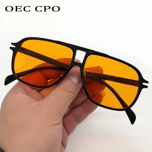 Vintage Oversized Frame Square Sunglasses Classic Big Frames Sport Eyewear for Men Women Eyewear Candy Colors UV400 Protection
