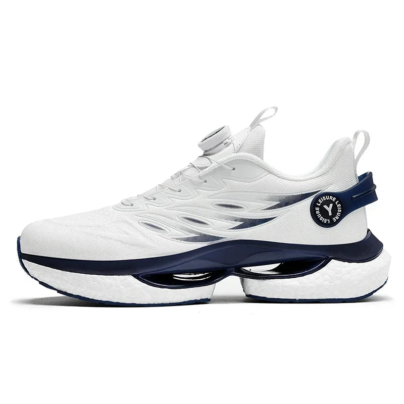 2025 Trendy Chunky Running Shoes New Rotary Buckle Men Women Thick Bottom Jogging Footwear Couple Street Style Male Sneakers