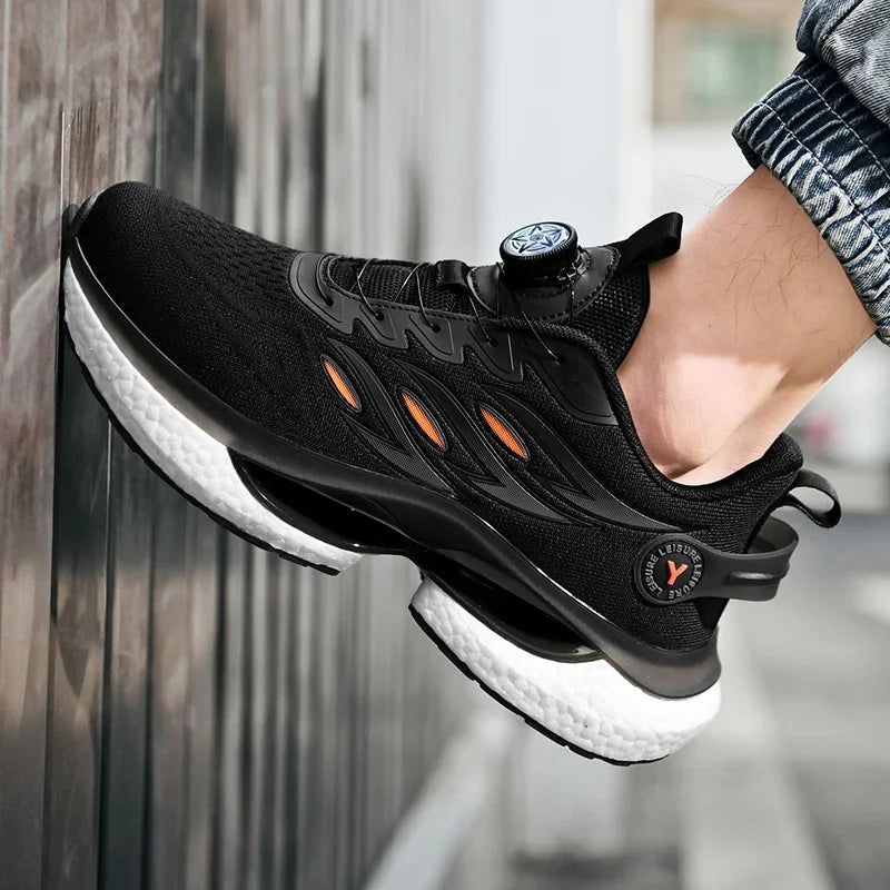 2025 Trendy Chunky Running Shoes New Rotary Buckle Men Women Thick Bottom Jogging Footwear Couple Street Style Male Sneakers