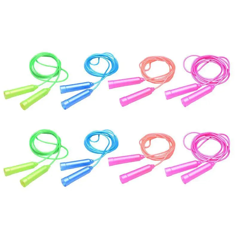 8Pcs Colorful Plastic Skipping Rope Kid Toys Toddler Outdoor Major Exercising Kids Jump Ropes Abs Fitness Rope (Random Color)