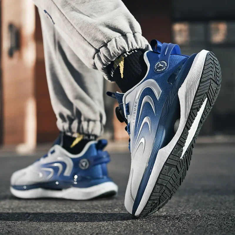 2025 Trendy Chunky Running Shoes New Rotary Buckle Men Women Thick Bottom Jogging Footwear Couple Street Style Male Sneakers
