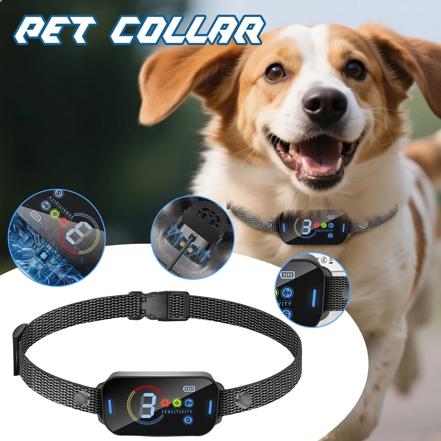 Smart Electric Anti Barking Dog Collar Pet Dog Anti Barking Dog Training Collars No Shock Small Dog Bark Collar Pet  Accessories