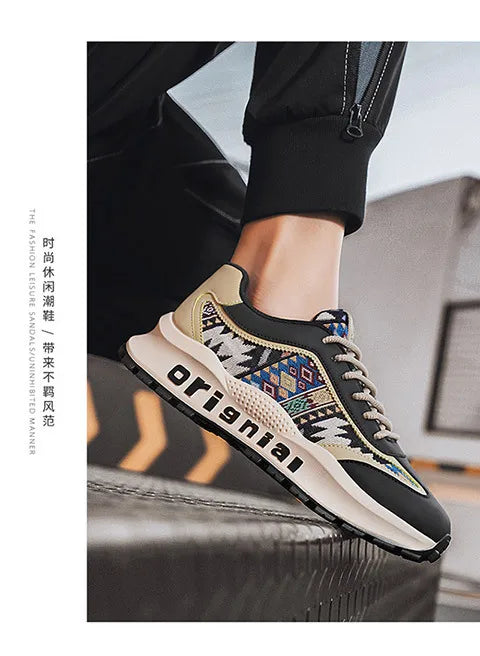 "2025 Men's Retro Sneakers - Non-Slip Platform Shoes, Durable Chunky Dad Shoes for Autumn"