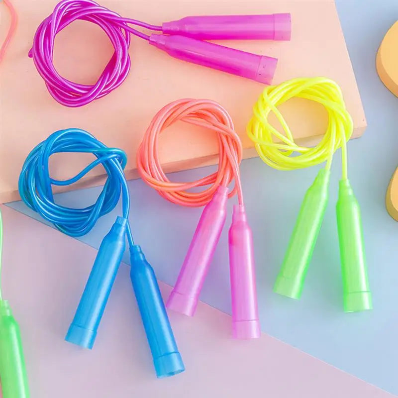 8Pcs Colorful Plastic Skipping Rope Kid Toys Toddler Outdoor Major Exercising Kids Jump Ropes Abs Fitness Rope (Random Color)